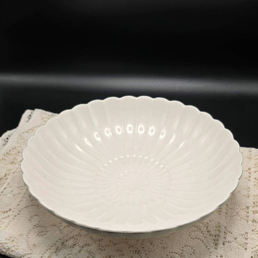 Vintage Japanese Serving Bowl White Porcelain stamped